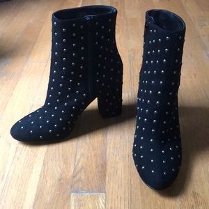Lucky Brand Black Suede High Heel Studded Bootie